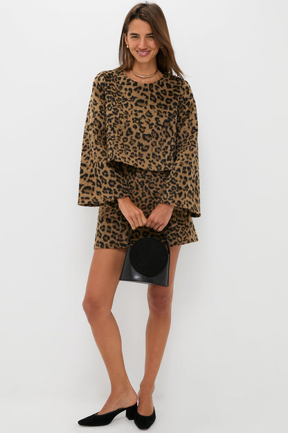 Leopard Brushed Wool Maxine Top