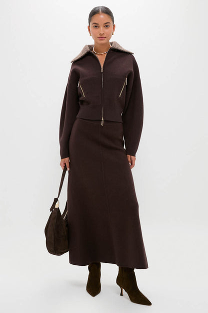 Chocolate Emmett Knit Maxi Skirt