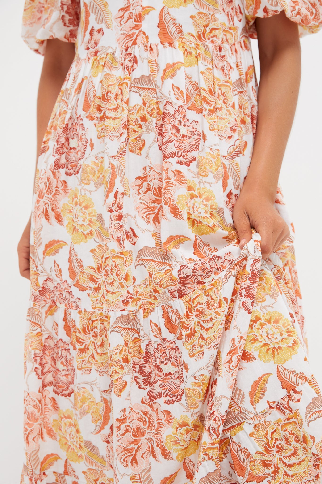 Saffron Floral Cisco Maxi Dress