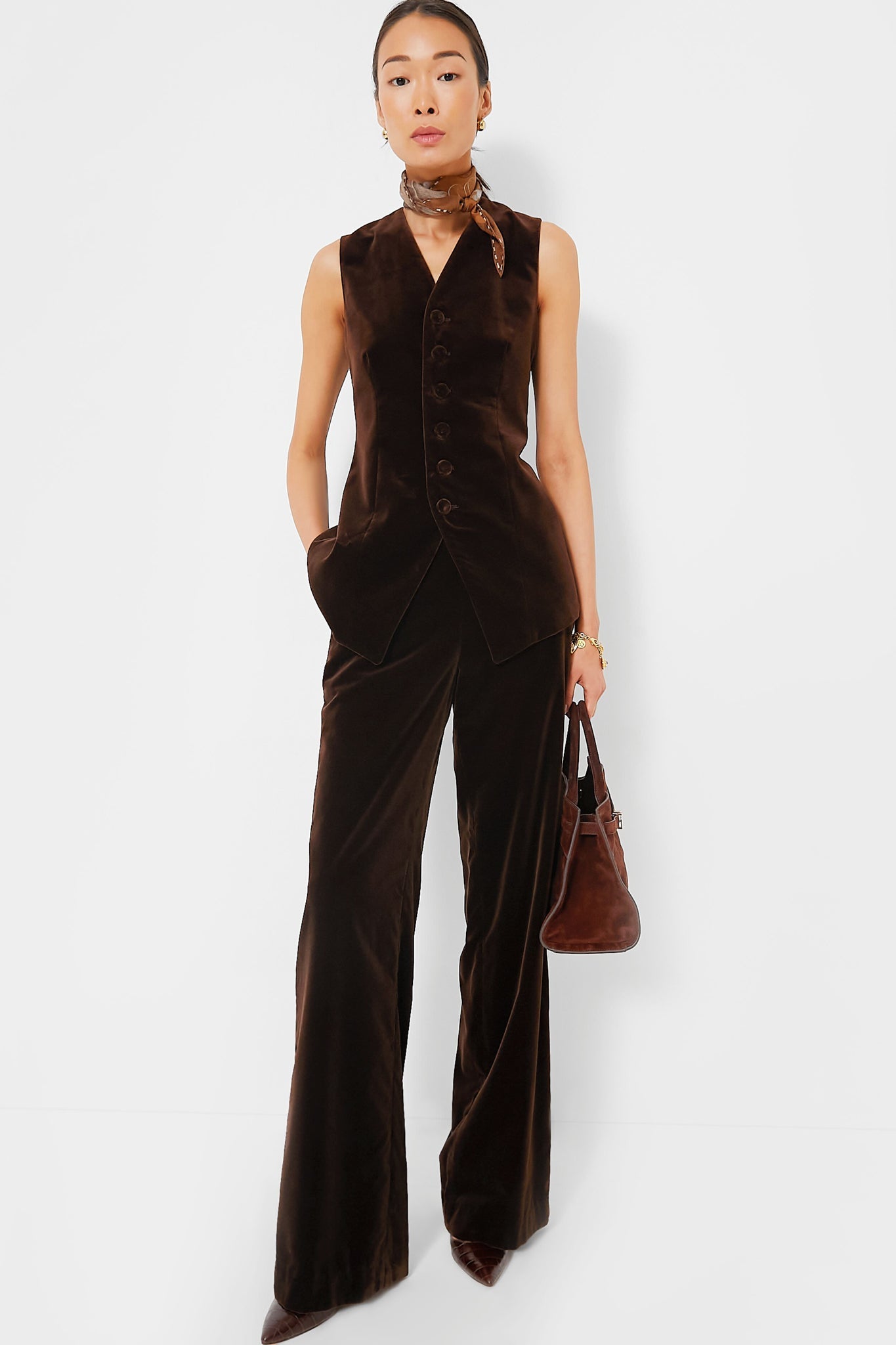 Circuit Brown Velvet Vest