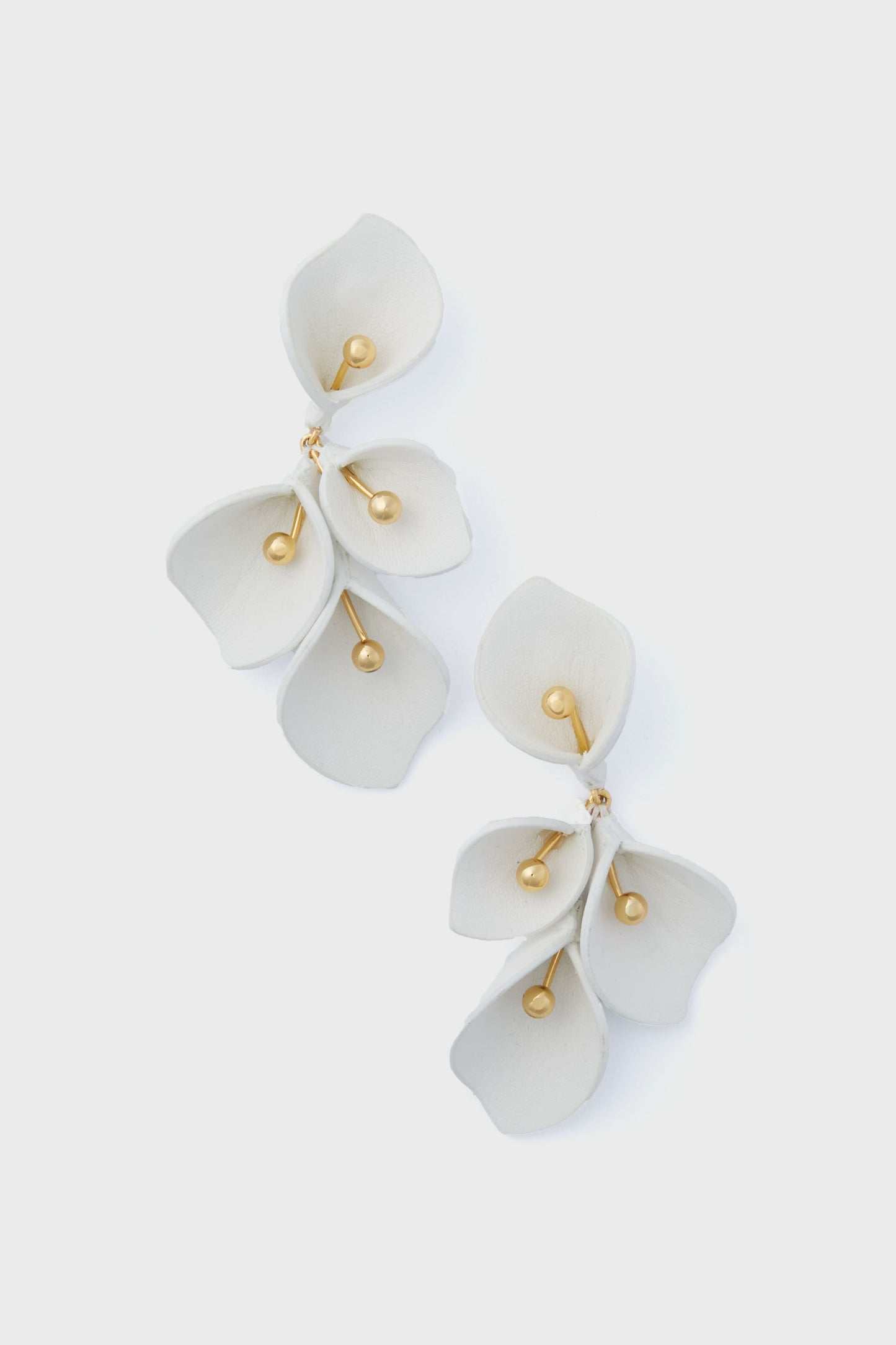 White Leather Val Earrings