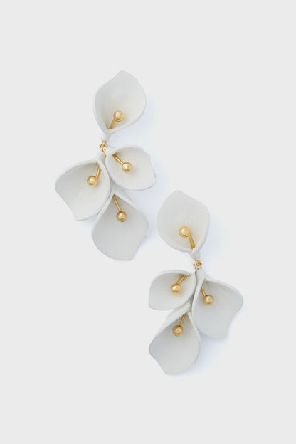 White Leather Val Earrings