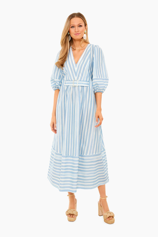 Cove Stripe Ailee Cabana Belted Maxi Dress