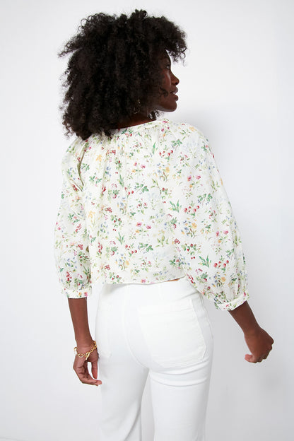 Pastel Bouquet Floral Crop Ruthie Blouse