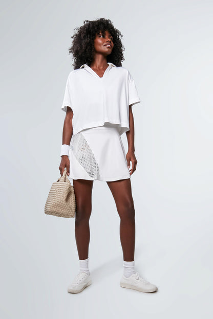 White and Fresh Buds 15 Inch Naomi Tennis Skirt