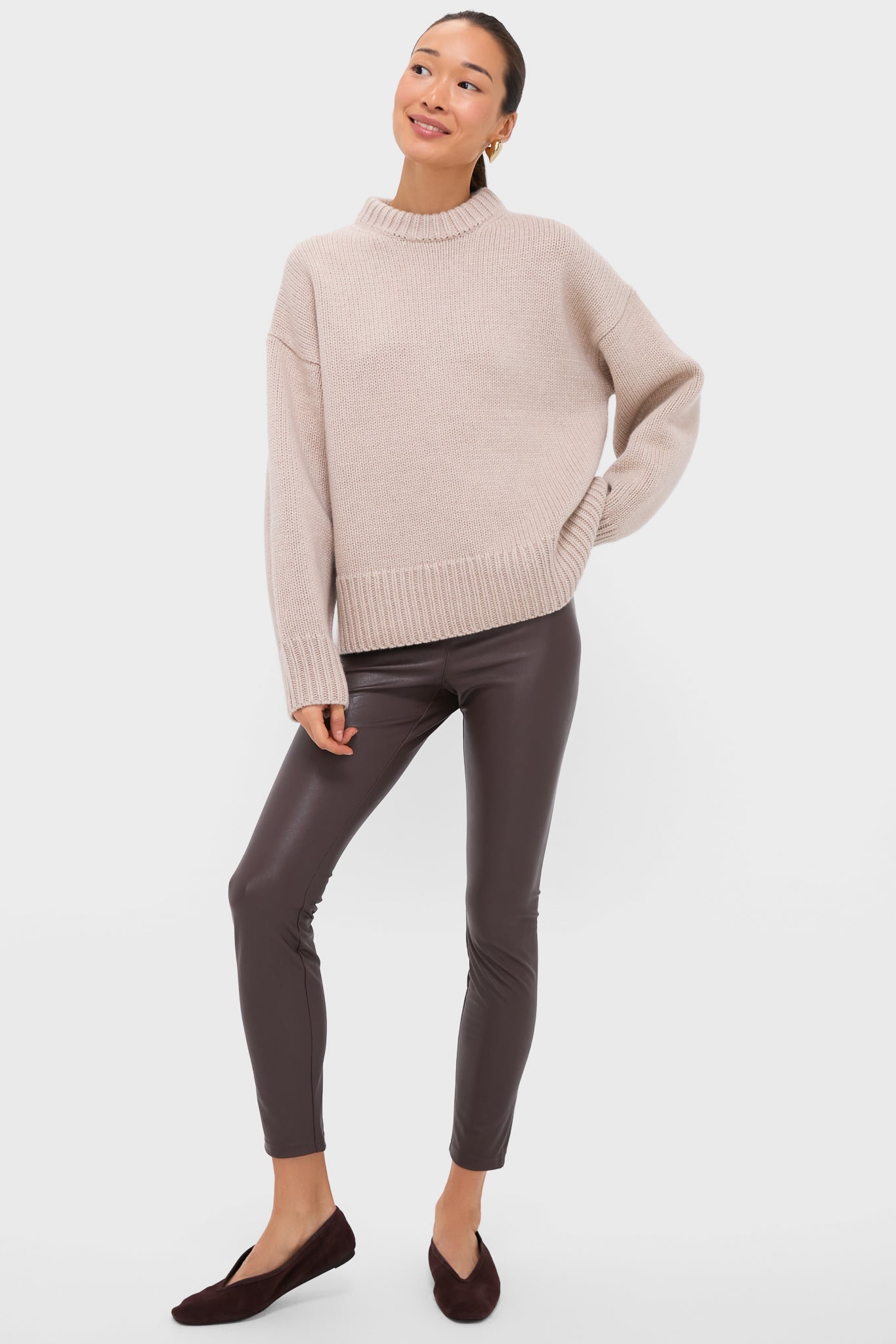 Brown Leather Leggings