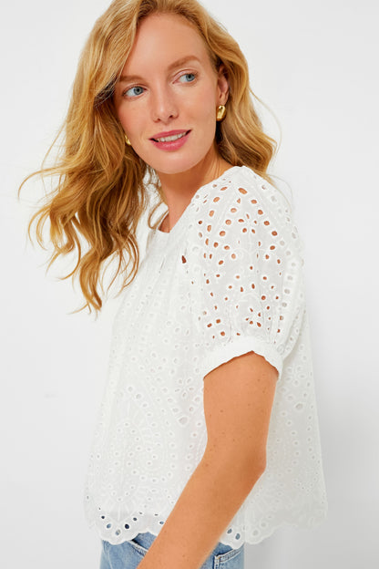 White Eyelet Fontalina Blouse