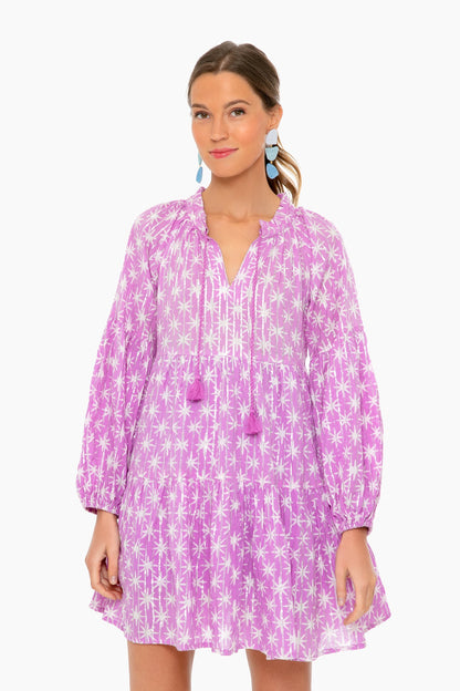 Virgo Lilac Balloon Sleeve Dress