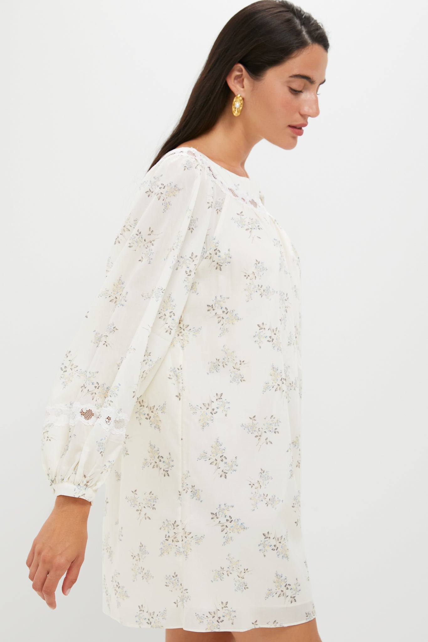 Blue Blooms Elodie Longsleeve Mini Dress