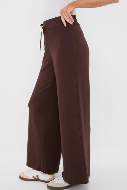 Chocolate Brown Wide Leg Comfort Stretch Finn Pants