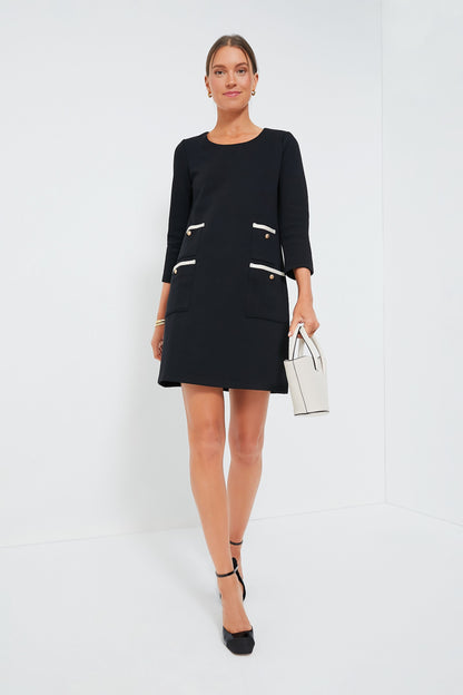 Black Francoise Mod Mini Dress