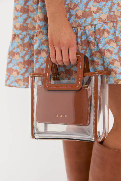 Clear and Tan Stadium Mini Shirley Bag