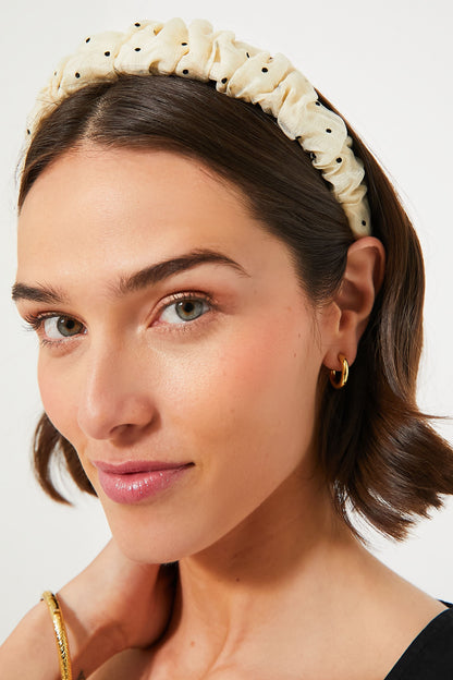 Cream Polka Dot Kelly Headband