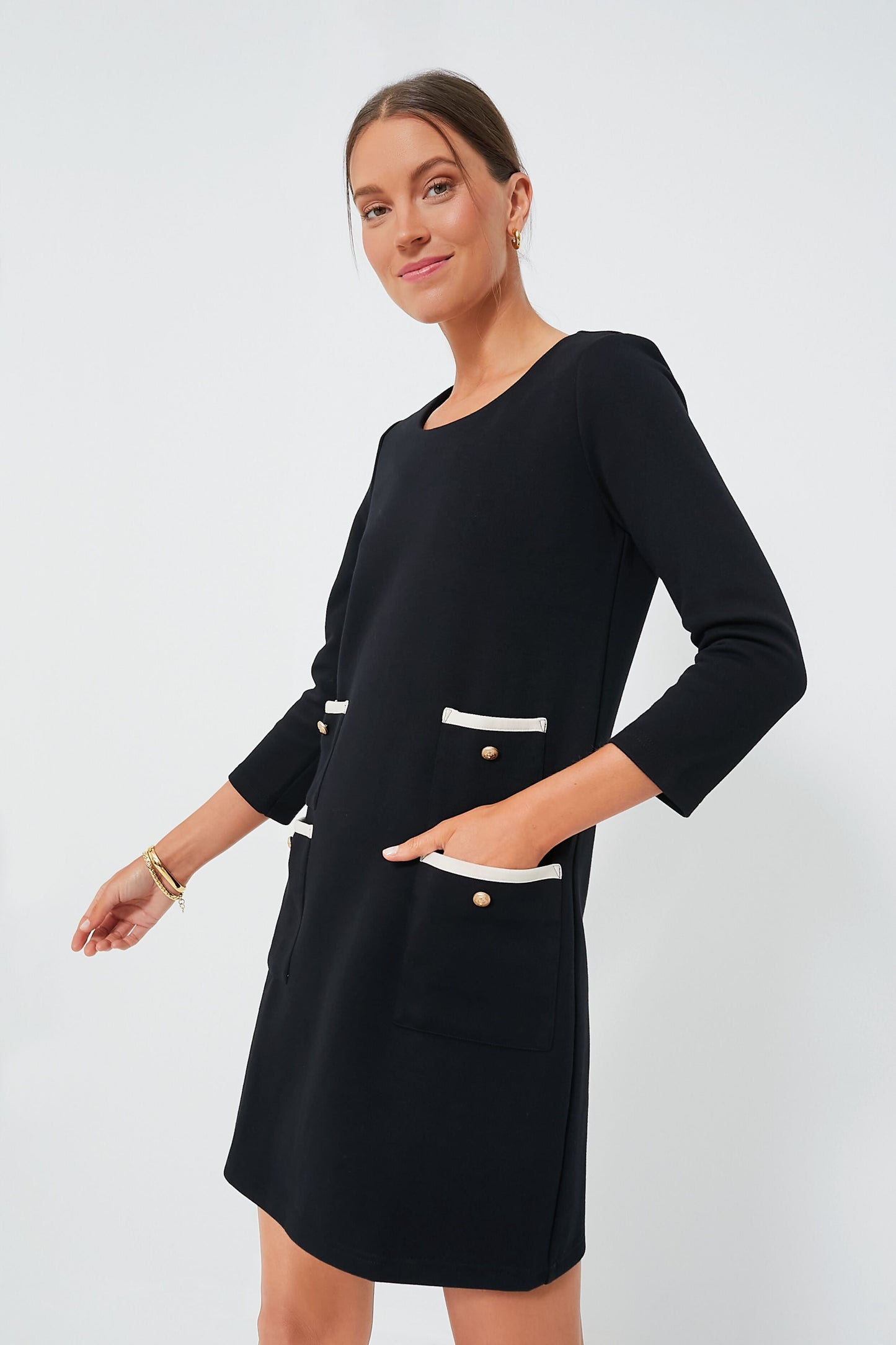 Black Francoise Mod Mini Dress
