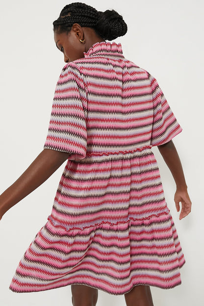 Zigzag Knit Stripe Crawford Dress