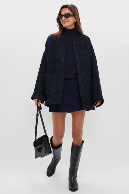 Navy Wool Meg Mini Skirt