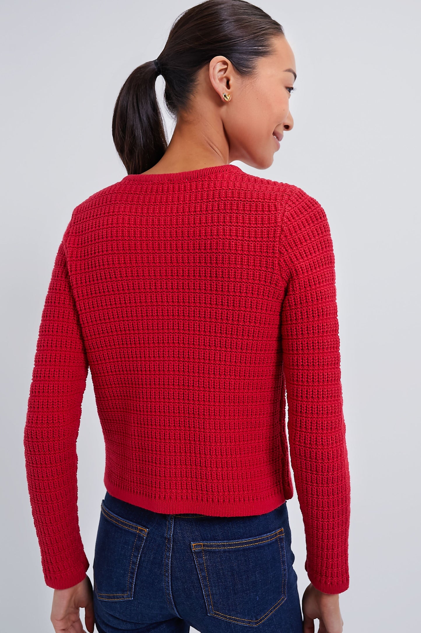 Red Woven Maybourne Cardigan