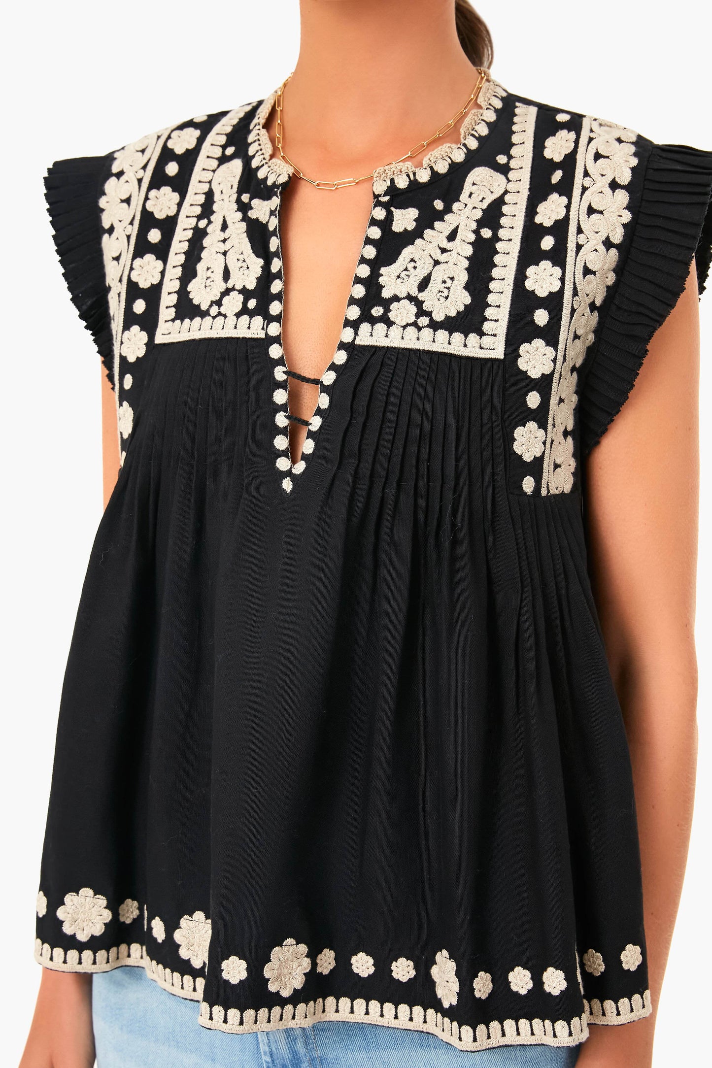 Black Holly Soutache Vest Top