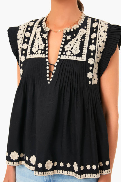 Black Holly Soutache Vest Top