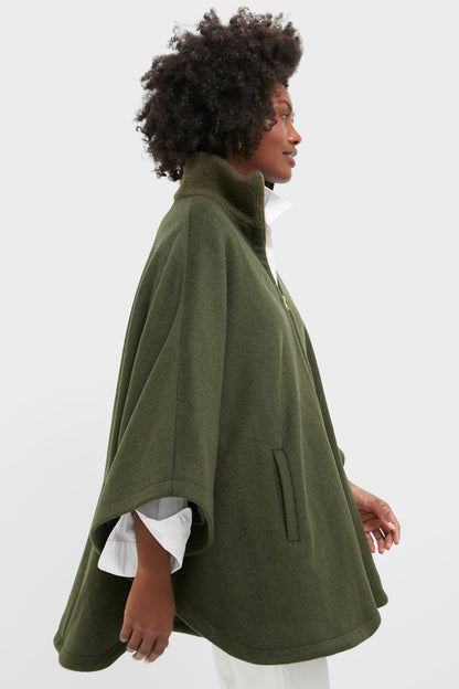 Olive Full Zip Huntington Poncho