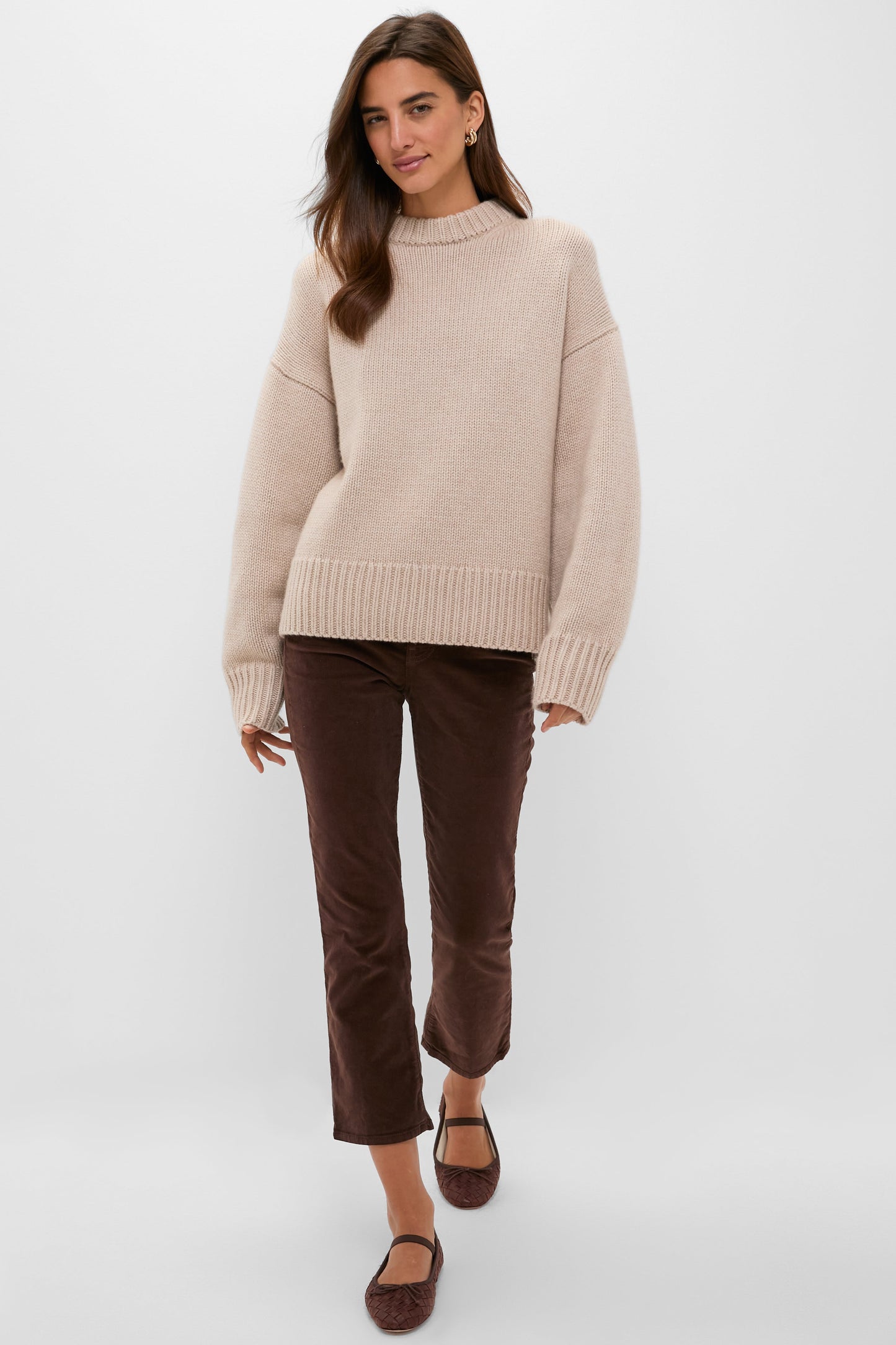 Sandstone Genevieve Cashmere Wool Blend Crewneck Sweater