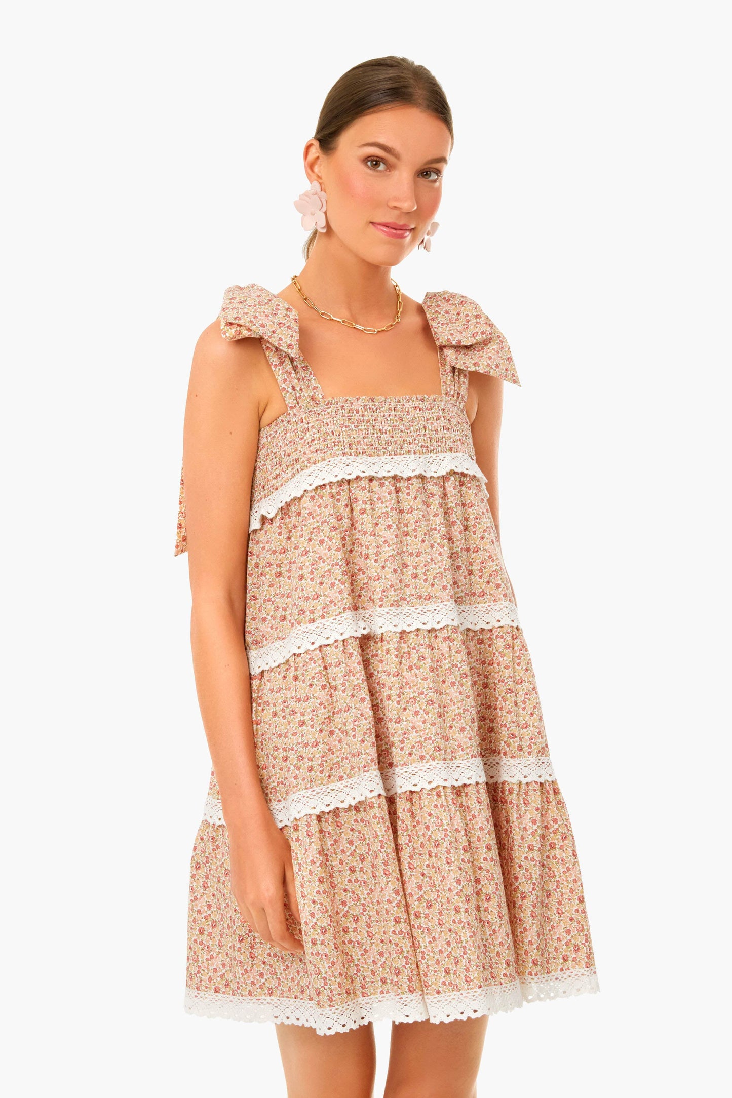 Floral Bow Tie Tellie Mini Dress