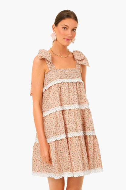 Floral Bow Tie Tellie Mini Dress