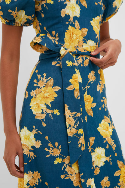 Nora Floral Navy Leiria Midi Dress