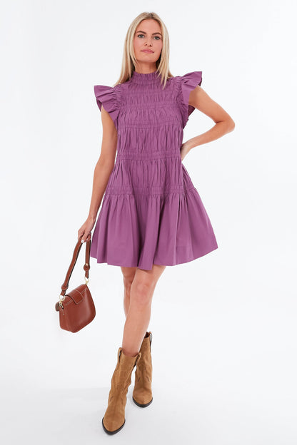 Crocus Steph Cotton Flutter Sleeve Tunic Dress