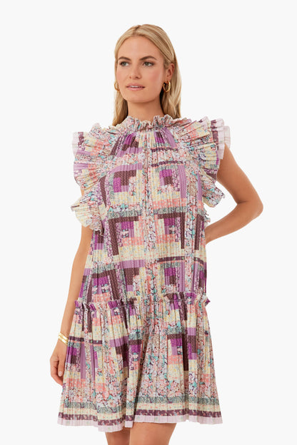 Multi Naya Print Pleated Dress