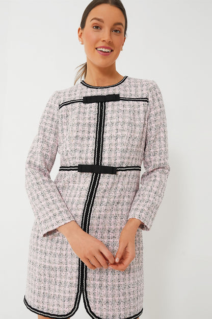 Pink Bow Tweed Brigitta Dress