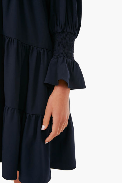 Navy Crepe Kenzo Mini Dress