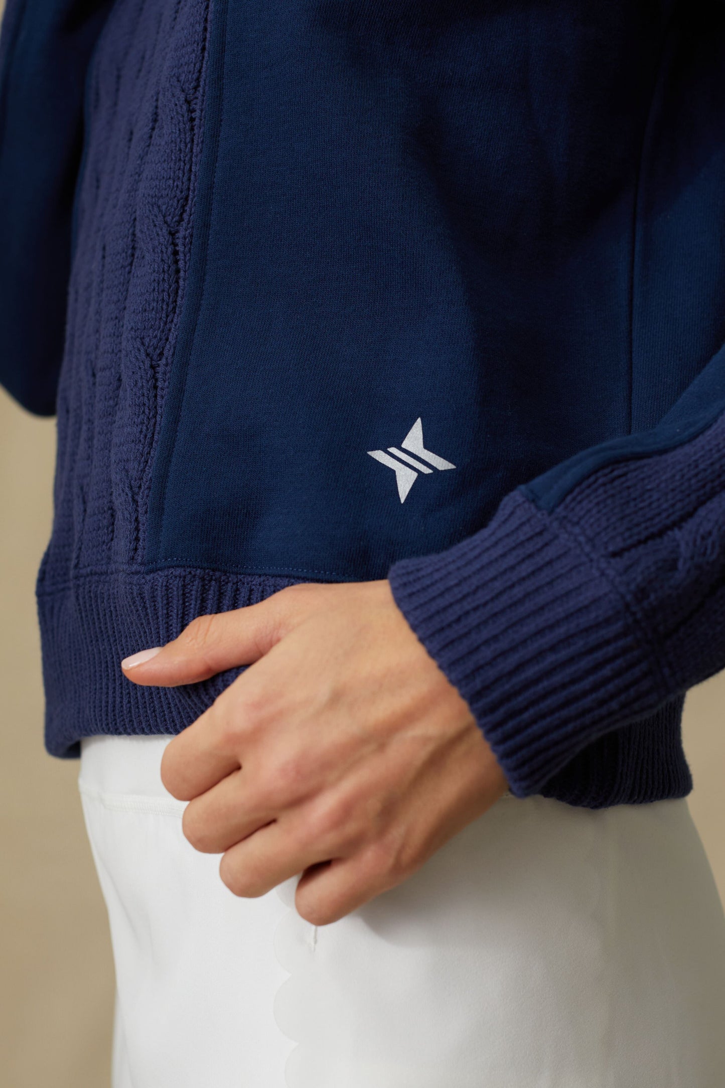 Navy Cable Knit Reid Sweatshirt