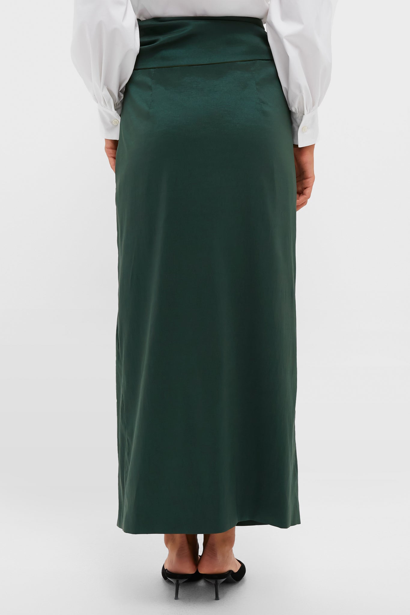 Forest Green Taffeta Angelise Tie Skirt
