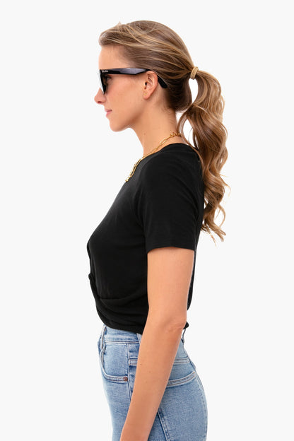Black Lexi Twist Front Tee