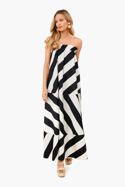 Wide Summer Stripe Maxi Dress