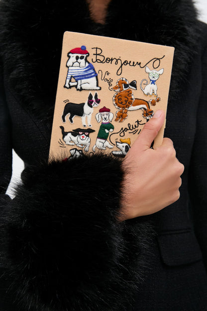 Latte Les Chiens Caramel Book Clutch