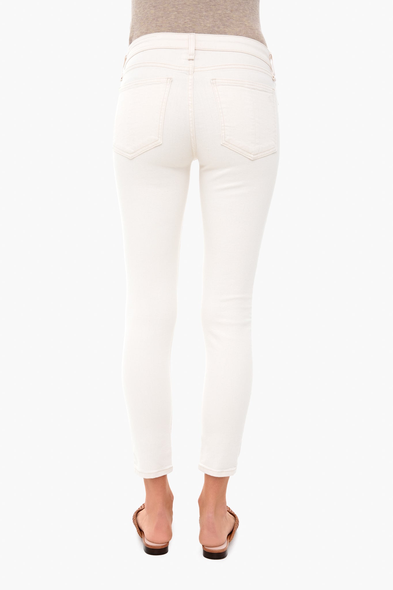 Ecru Cate Mid Rise Ankle Skinny