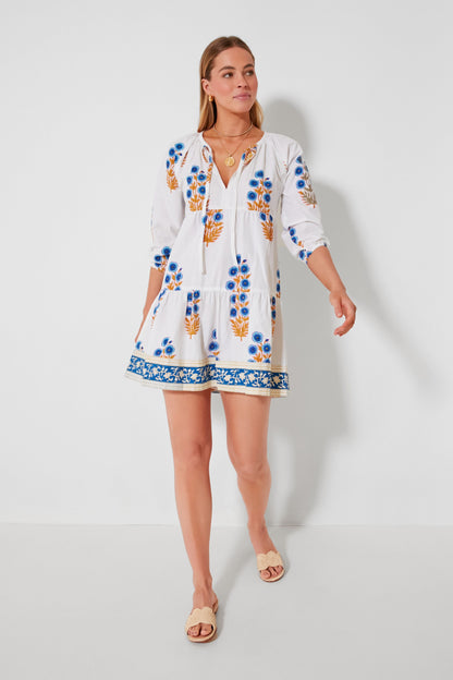 Cornflower Blue Poppy Print Joci Dress