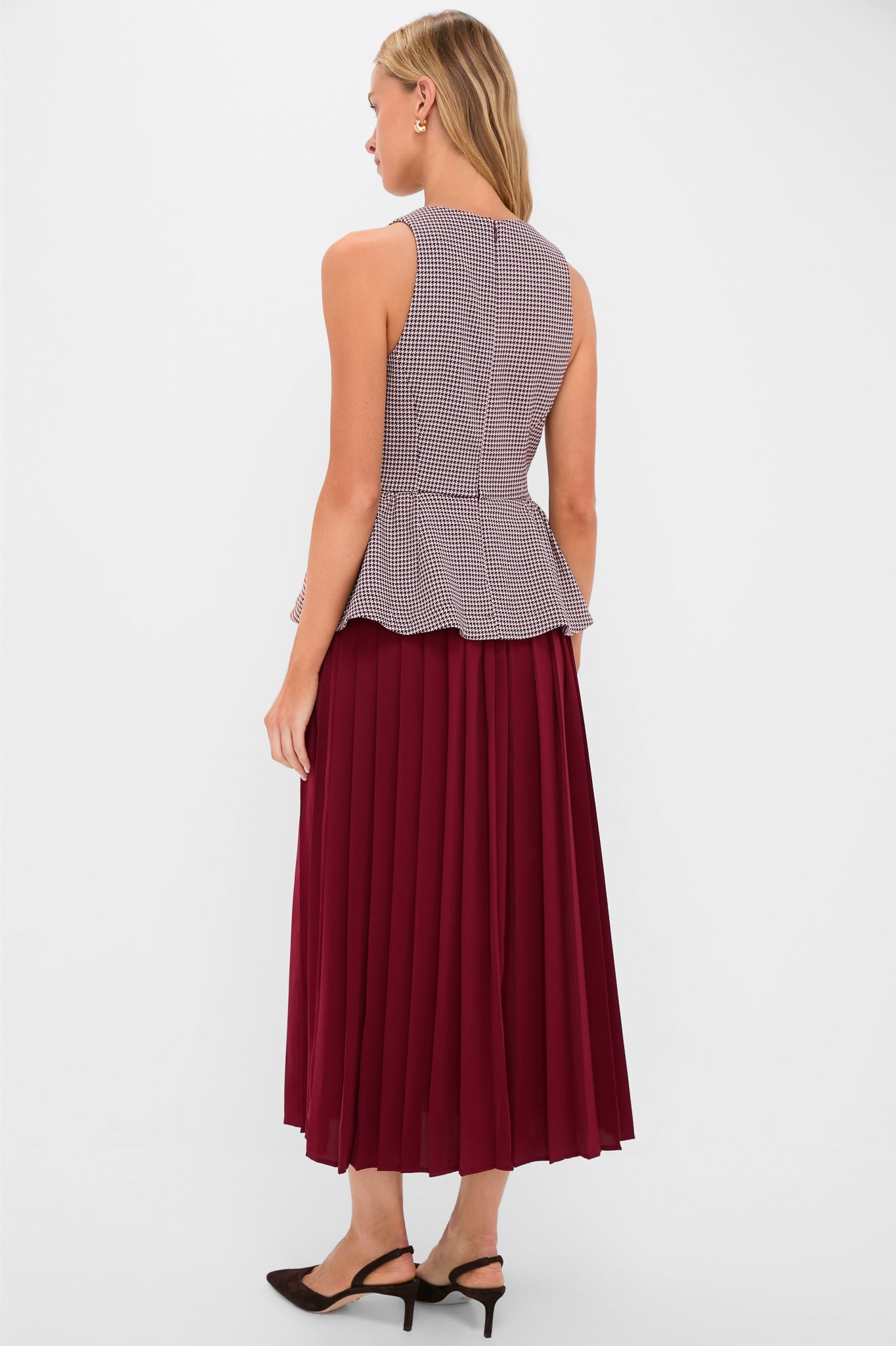 Berry Long Peplum Dress