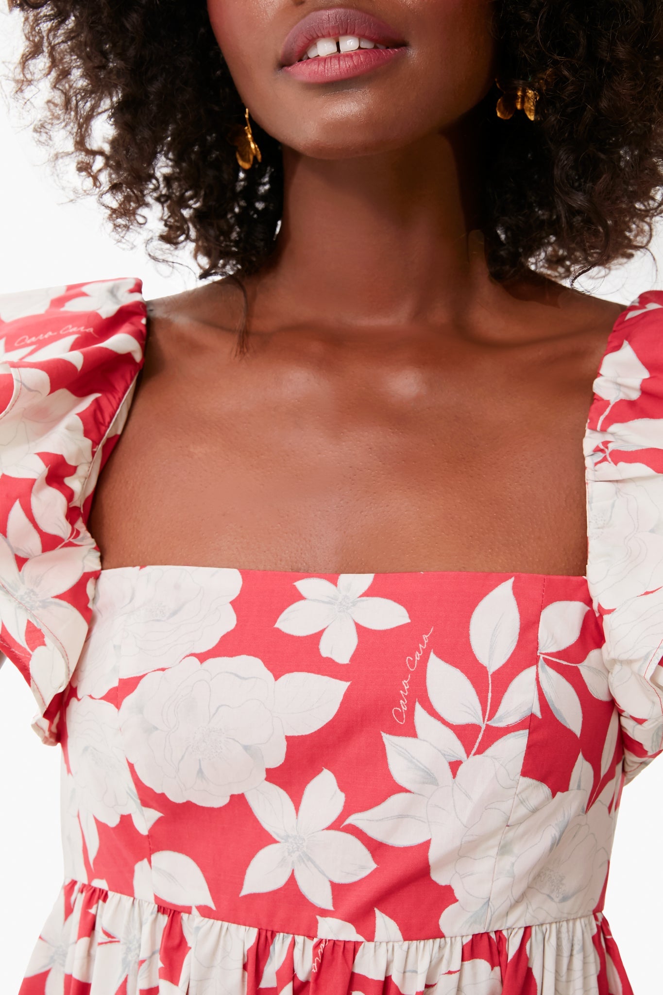 Graphic Floral Raspberry Lexa Dress