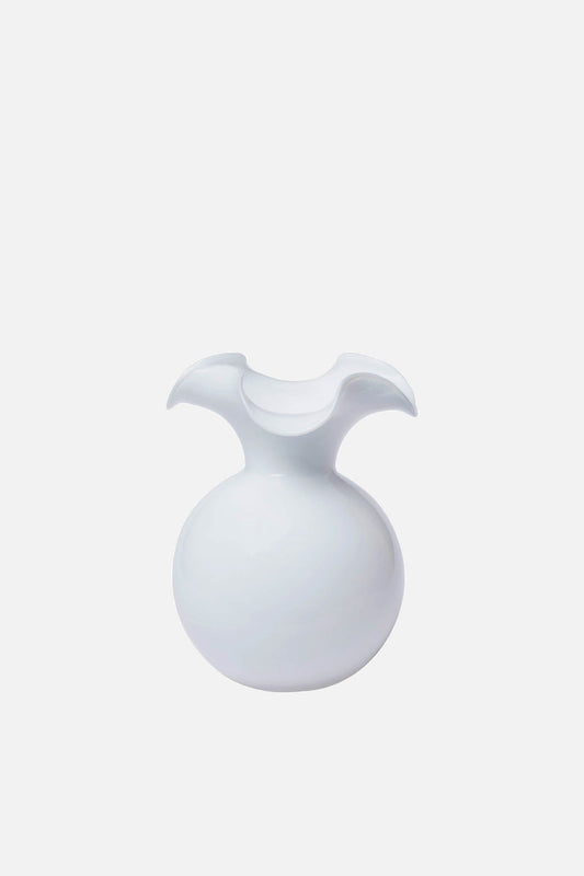 Hibiscus Glass White Bud Vase