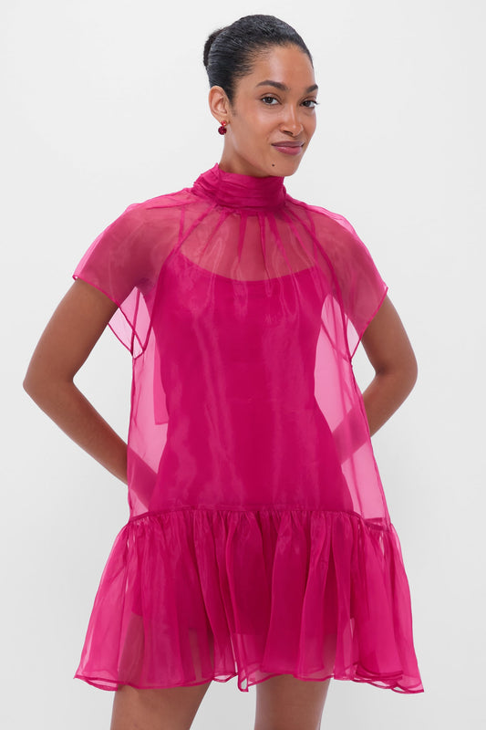 Pomegranate Beaux Tiered Mini Dress