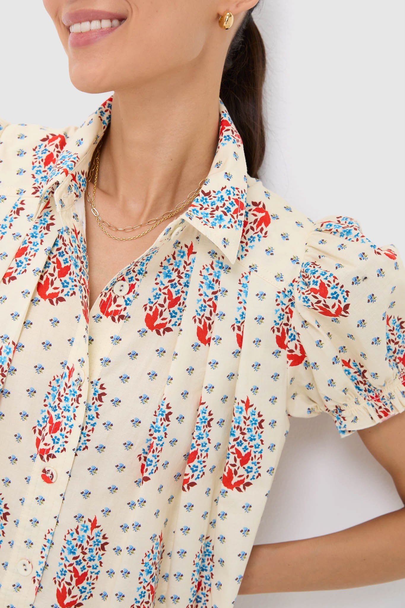 Fall Floral Cream Drifter Mini Dress