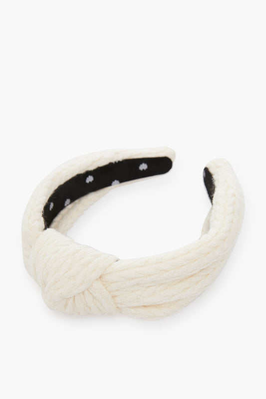 Ivory Cable Knit Knotted Headband