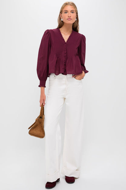 Exclusive Burgundy Anise Long Sleeve Top
