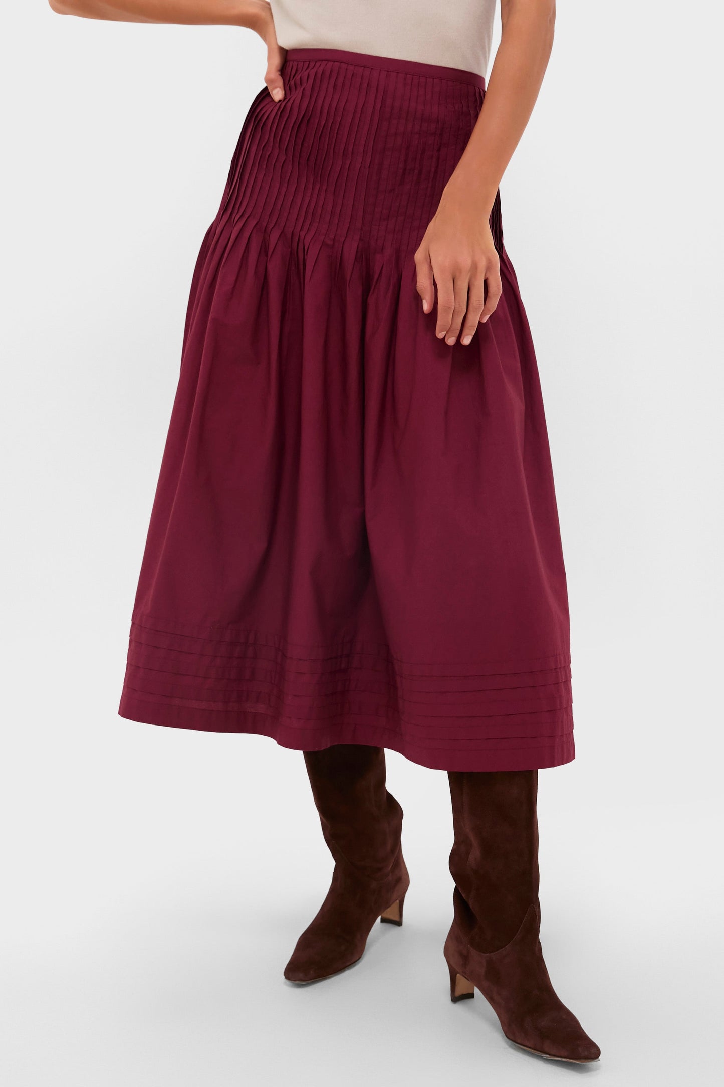 Bordeaux Rosa Midi Skirt