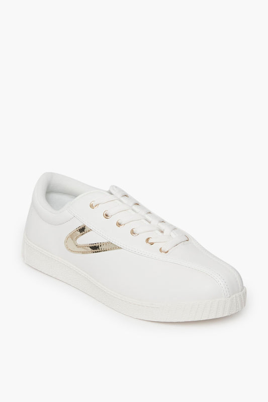 Gold Nylite Leather Sneakers