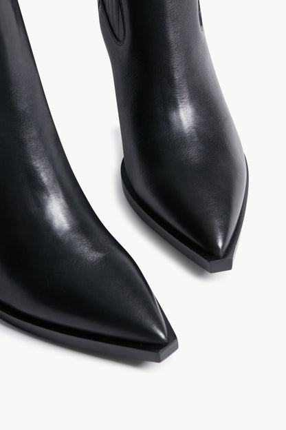 Black Leather Mandey Booties