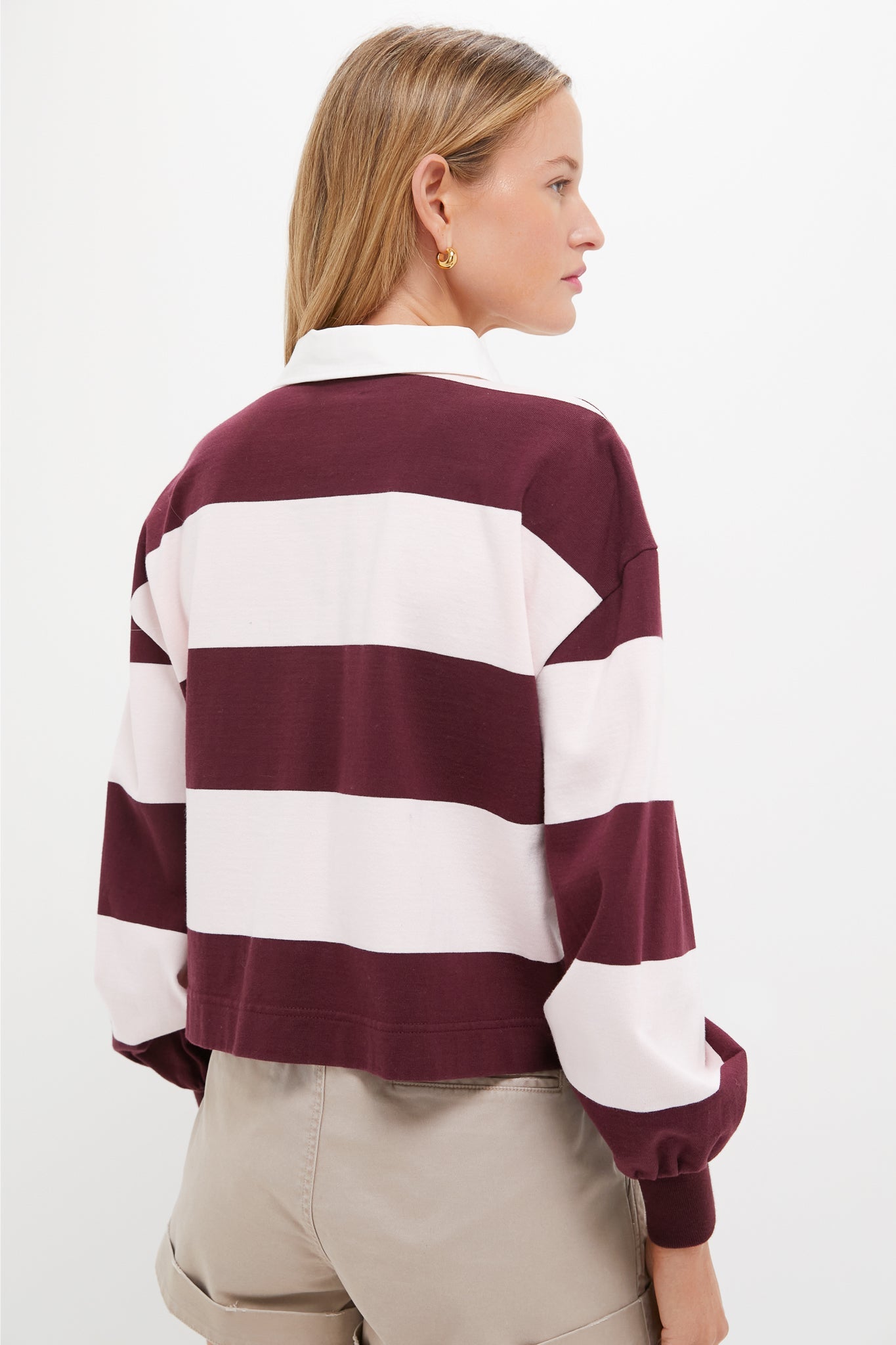 Pink and Winetasting Stripe Swiftie Rugby Polo